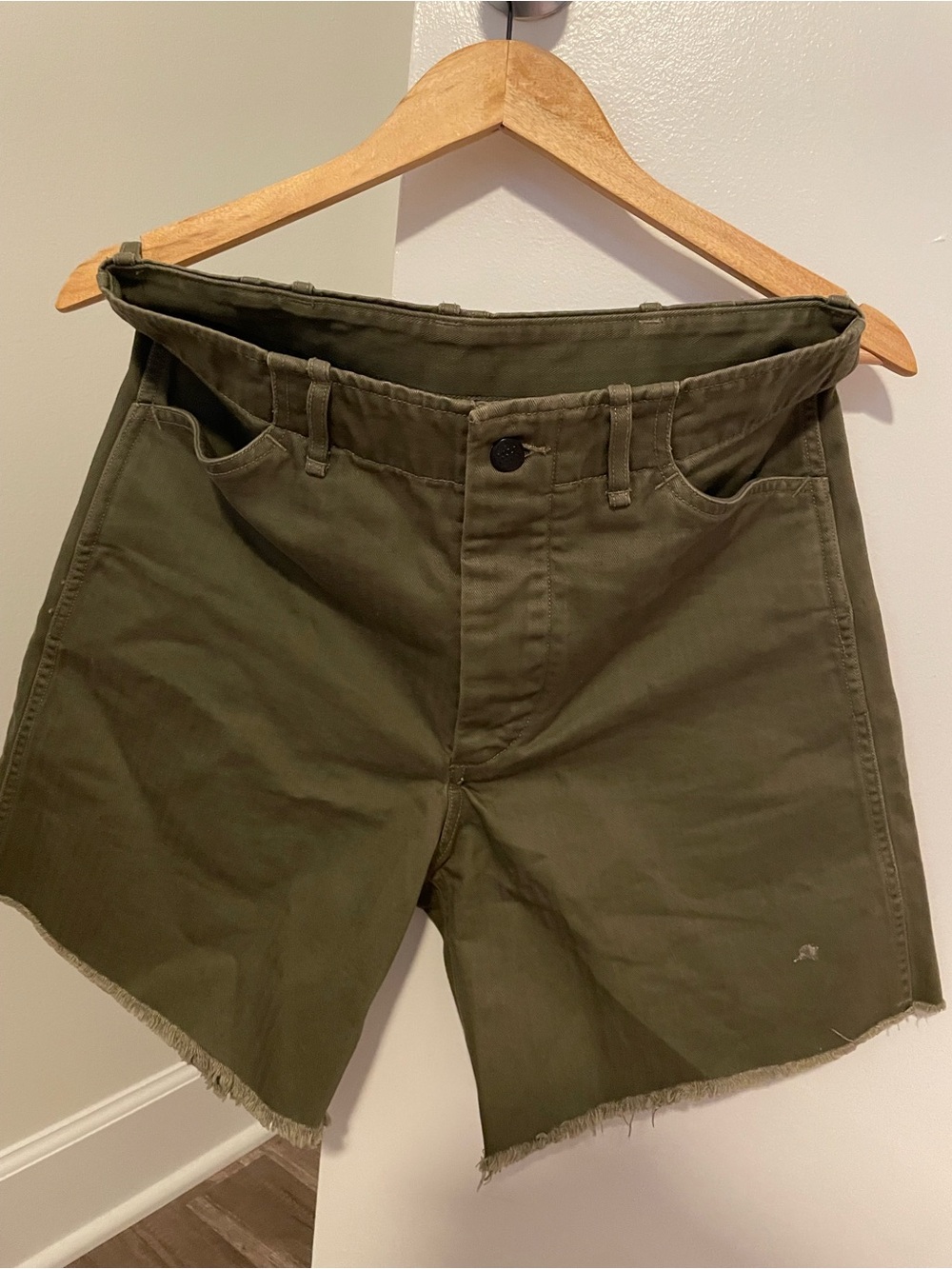 Buck Mason Olive Green herringbone Shorts